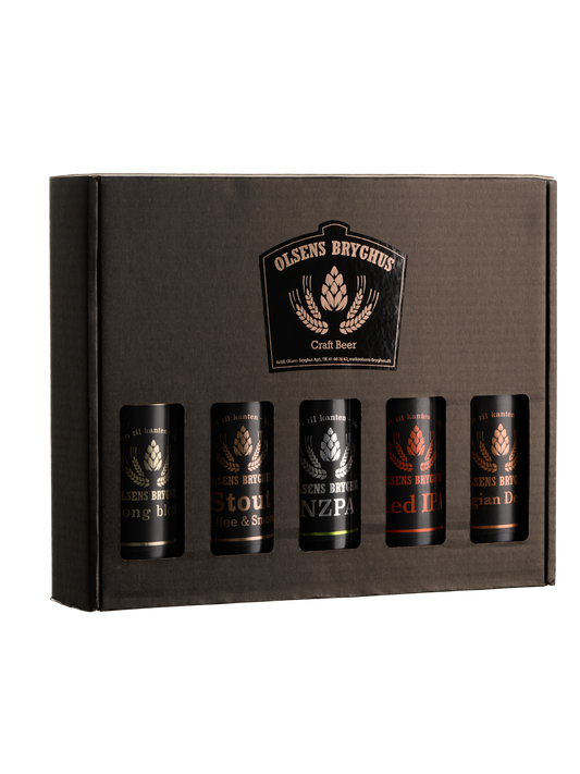 Gaveæske med 5 øl